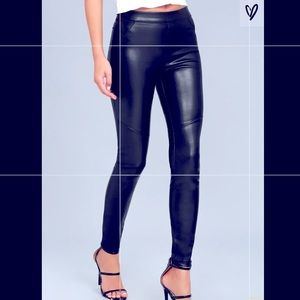 Free People Moto Black Vegan Leather Leggings